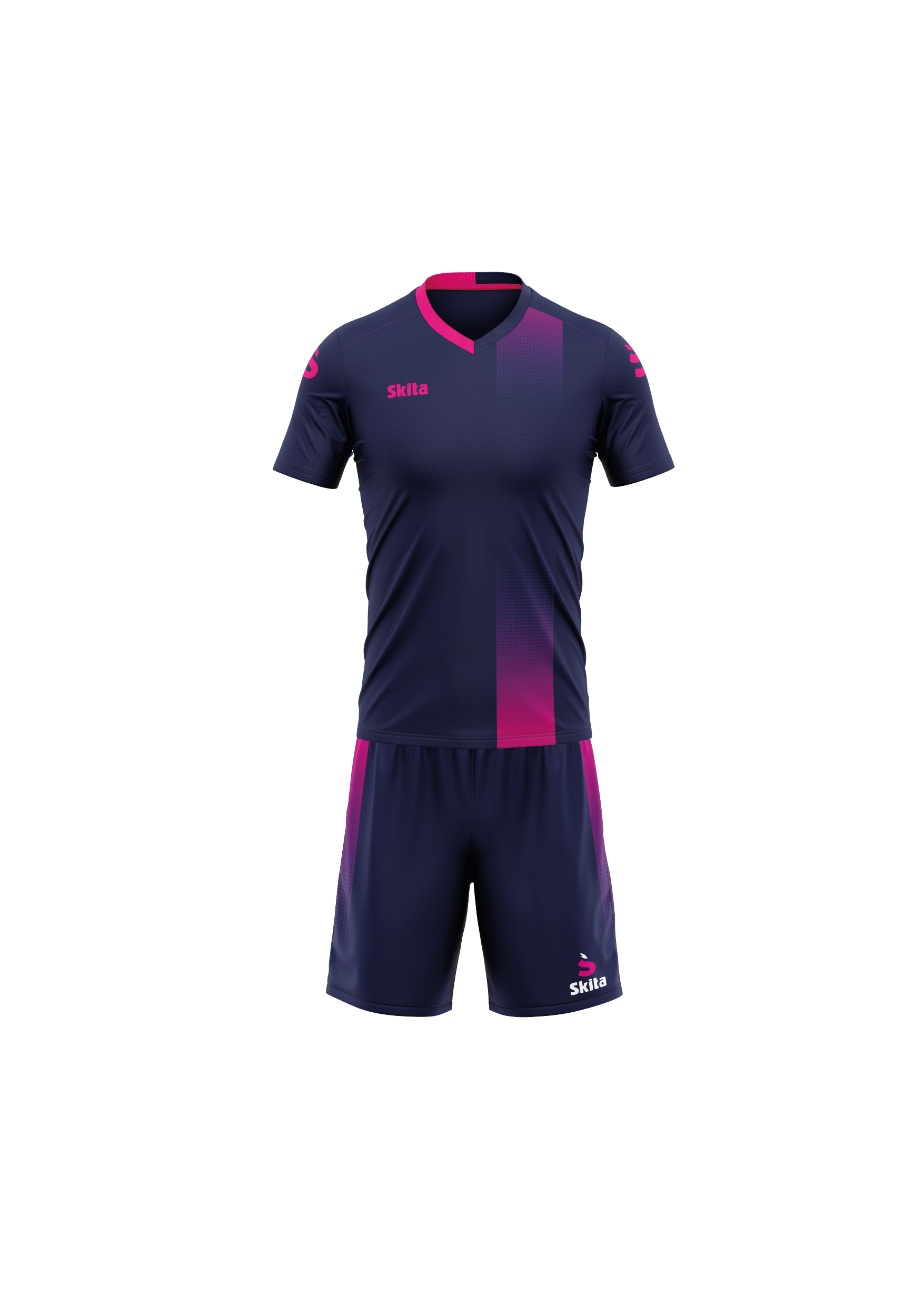 Maillot Short TAVIRA (bleu nuit/rose fluo)